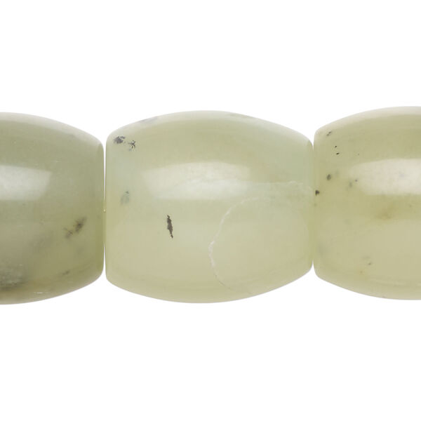New "jade" 1pkg1, barrel bead natural, 15 inch 21x20mm-22x21mm light to dark image number 0