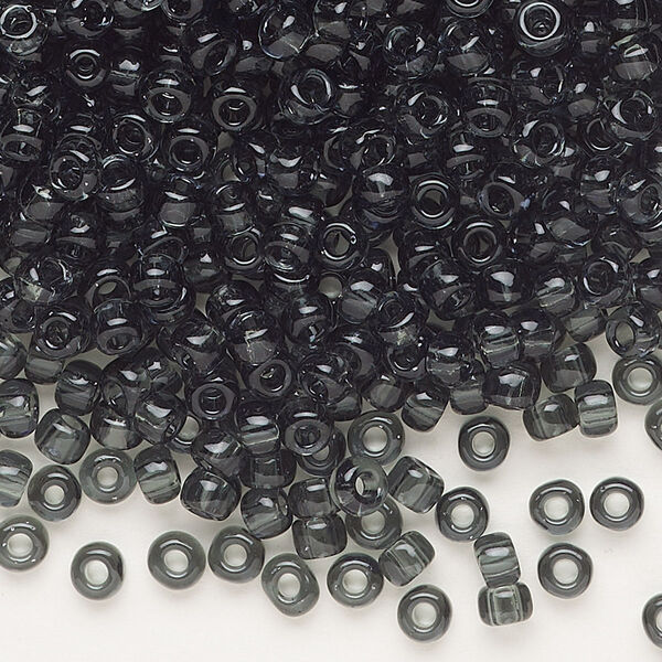 Seed bead, Dyna-Mites™, glass, transparent grey, #6 round. Sold per 1/2 kilogram pkg. image number 0