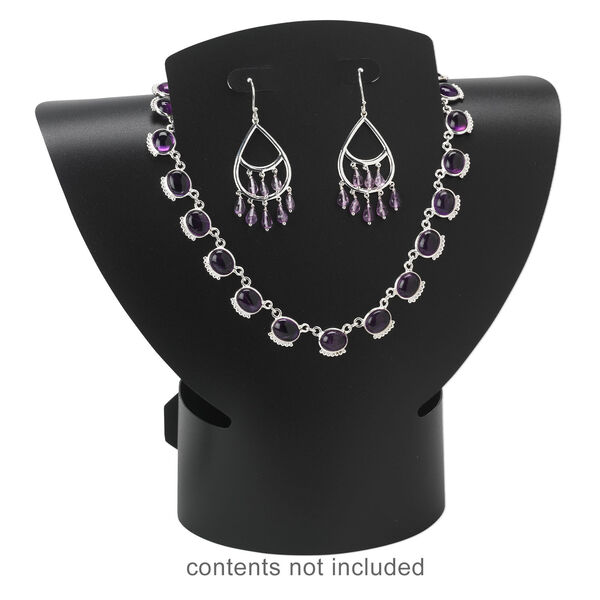 Display, foldable, necklace and earring, acrylic, black, 8-1/2 x 9 x 4-inches assembled. Sold per pkg of 2. image number 3