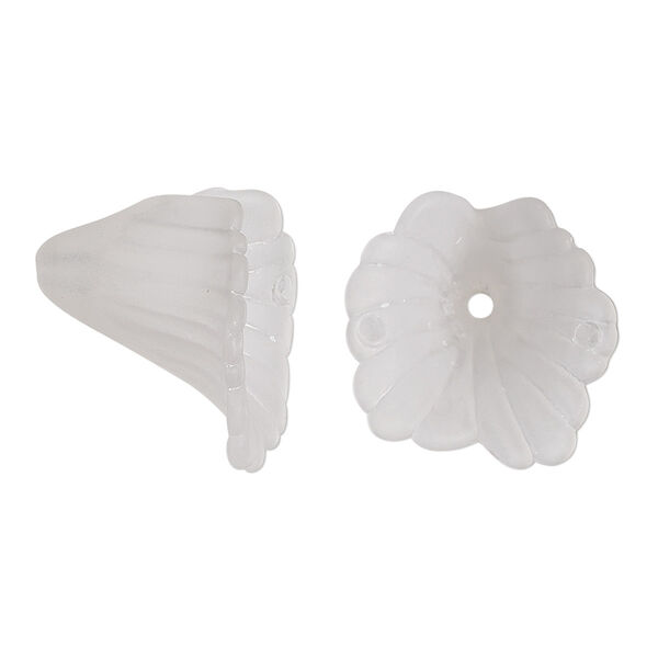 Component, acrylic, translucent frosted clear, 18x17mm flower. Sold per pkg of 50. image number 0