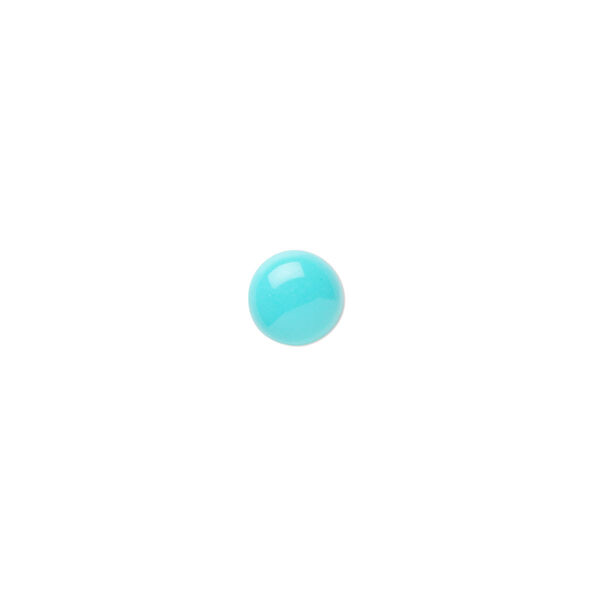 Cabochon, Sleeping Beauty turquoise (stabilized), 6mm calibrated round, B grade, Mohs hardness 5 to 6. Sold per pkg of 2. image number 0