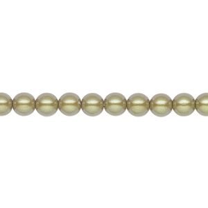 Pearl 500pk pearlescent khaki, Preciosa Czech crystal 5mm round