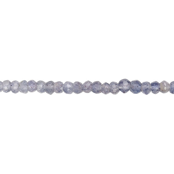 Bead, iolite (natural), 3x2mm-4x3mm hand-cut faceted rondelle, C- grade, Mohs hardness 7 to 7-1/2. Sold per 13-inch strand. image number 0