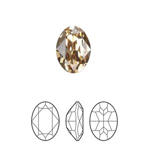 Fancy stone 144pk light Colorado topaz foil back, Preciosa MAXIMA Czech crystal rhinestone 14x10mm oval