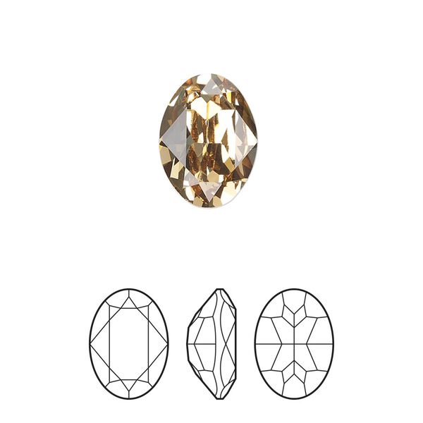 Fancy stone 144pk light Colorado topaz foil back, Preciosa MAXIMA Czech crystal rhinestone 14x10mm oval image number 0