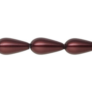 Pearl 1pk bordeaux, Celestial Crystal® 15x8mm teardrop 15.5-16 inch