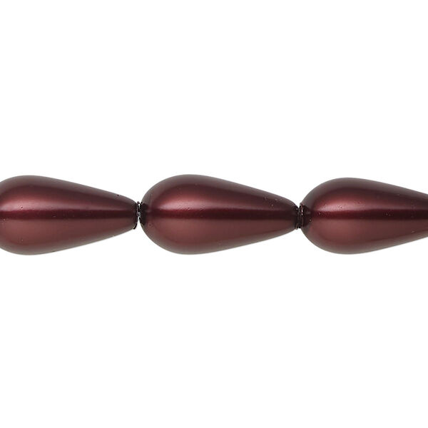 Pearl 1pk bordeaux, Celestial Crystal® 15x8mm teardrop 15.5-16 inch image number 0
