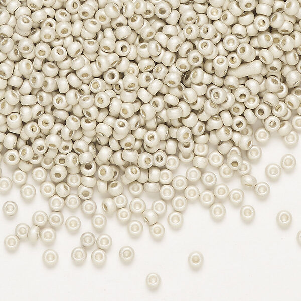 Seed bead, Preciosa Ornela, Czech glass, pkg/50g, opaque matte metallic, #10 rocaille. image number 0