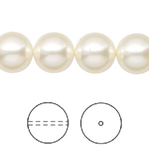 Pearl 10pk cream, Crystal Passions® 12mm round 5810