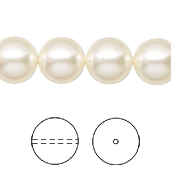 Pearl 10pk cream, Crystal Passions® 12mm round 5810 image number 0