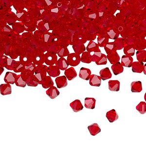 Bead 720pk light Siam, Preciosa Czech crystal 4mm bicone