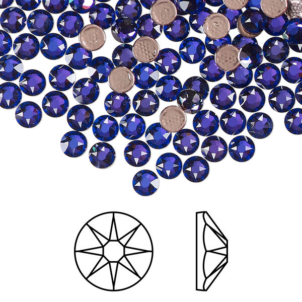 Flat back 144pk crystal heliotrope foil back, Crystal Passions® hotfix 3.8-4mm round SS16 2078 image number 0