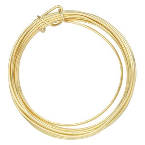 Wire, ParaWire™, gold-finished and silver-plated copper, round, 16 gauge. Sold per 15-foot section.