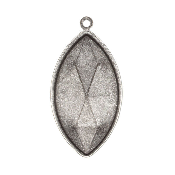 Focal, Almost Instant Jewelry®, antique silver-plated brass, 34x19mm marquise with 32x17mm marquise setting. Sold per pkg of 2. image number 0