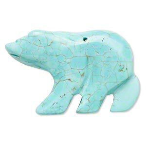 Magnesite 1pkg1, hand-cut bear focal 46x31mm