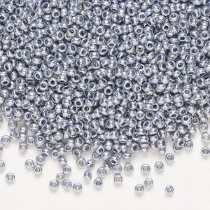 Seed bead, Preciosa Ornela, glass, opaque solgel blue, #11 rocaille. Sold per 500-gram pkg.