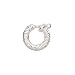 Springring 1pkg1 sterling silver, 16mm twisted, clasp 1-strand