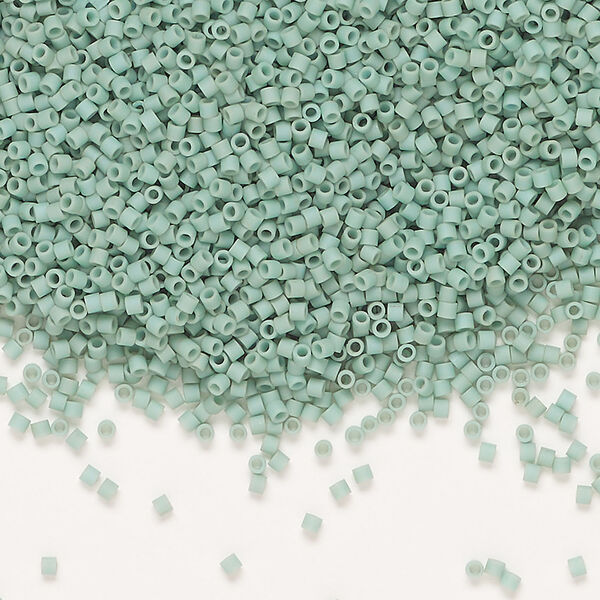 Seed bead, Miyuki Delica&reg; 1pkg50g, glass, #15 round, opaque matte glazed luster seafoam (DBS-0374) image number 0