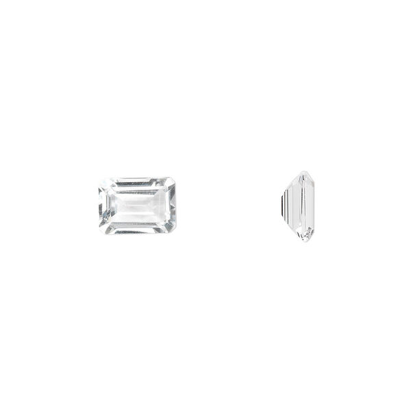 Gem, white topaz (natural), 7x5mm faceted emerald-cut, A grade, Mohs hardness 8. Sold individually. image number 0