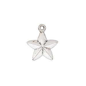 Charm, antique silver-plated "pewter" (zinc-based alloy), 15x15mm double-sided faceted star. Sold per pkg of 10.