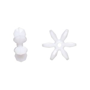 Bead, acrylic, opaque white, 14x5mm paddle wheel. Sold per pkg of 500.