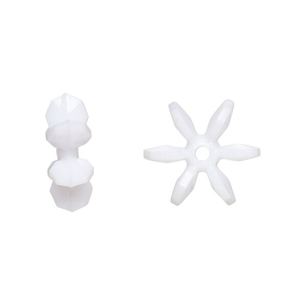 Bead, acrylic, opaque white, 14x5mm paddle wheel. Sold per pkg of 500. image number 0