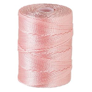Thread, C-Lon®, nylon, bubblegum, 0.5mm diameter. Sold per 92-yard spool.