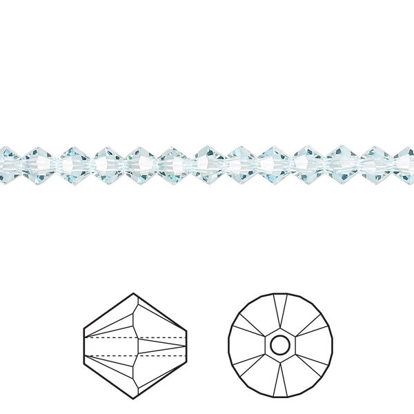 Bead 48pk light Azore, Crystal Passions® 4mm bicone 5328 image number 0
