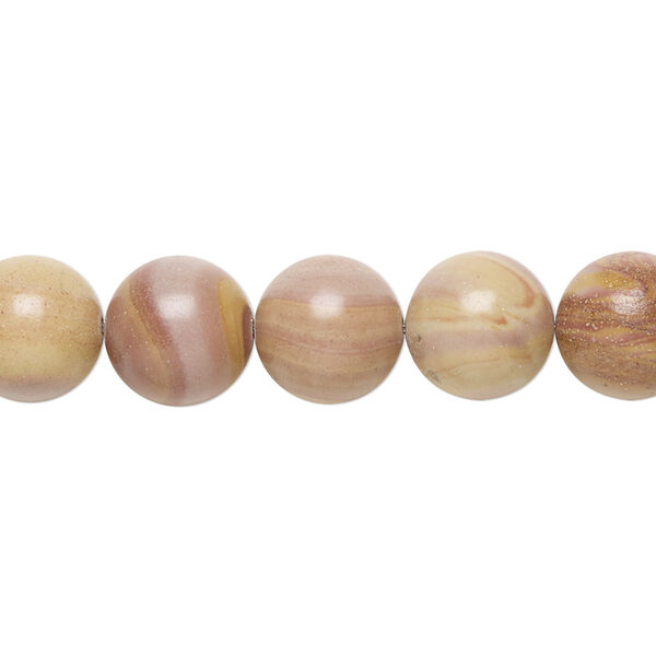Bead, autumn hickoryite (natural), 10mm round, B grade, Mohs hardness 3-1/2. Sold per 15-1/2" to 16" strand. image number 0