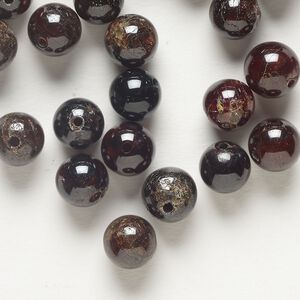 Bead 1pkg1 garnet, 7.5-8.5mm round C grade, 1 ounce dyed
