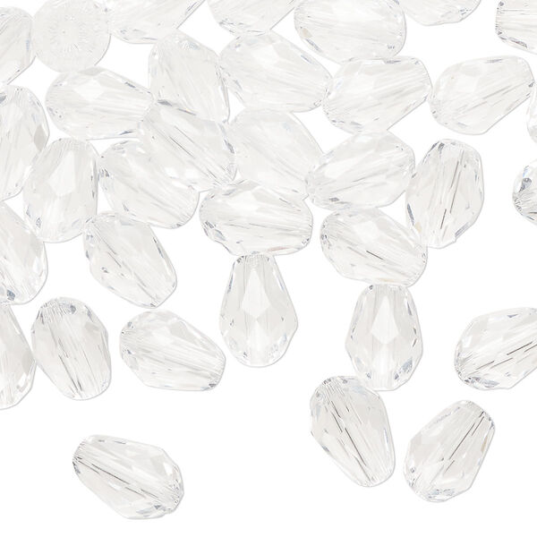 Bead Celestial Crystal® 1pkg60, 8x6mm teardrop / 66 facets, clear image number 0