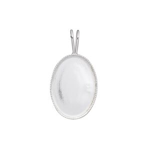 Pendant, sterling silver, 18x13mm oval setting. Sold individually.