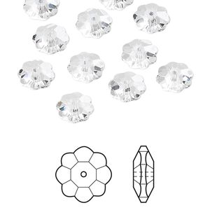 Margarita flower 144pk crystal, Crystal Passions® 8x3mm 3700