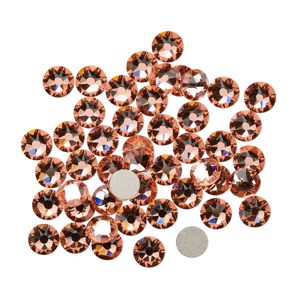 Flat back 144pk rose peach foil back, Crystal Passions® 4.6-4.8mm rose round SS20 2088 image number 0