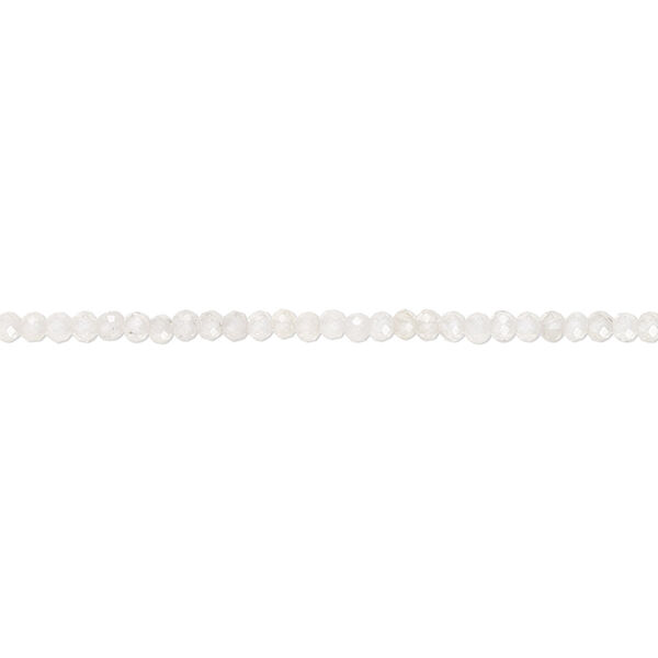 Bead, white zircon (natural), 2mm hand-cut faceted round, B grade, Mohs hardness 6 to 7-1/2. Sold per 15-1/2" to 16" strand. image number 0