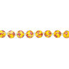 Bead, glass 1pkg8, yellow / red / gold, 14mm round with hand-painted flower. image number 1