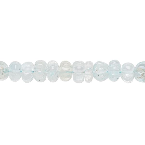 Quartz crystal 1pkg1, hand-cut carved flower rondelle bead 14 inch 6x3mm-7x5mm image number 0