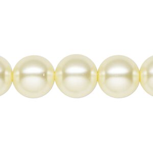 Pearl 1pk ivory, Celestial Crystal® 12mm round 15.5-16 inch