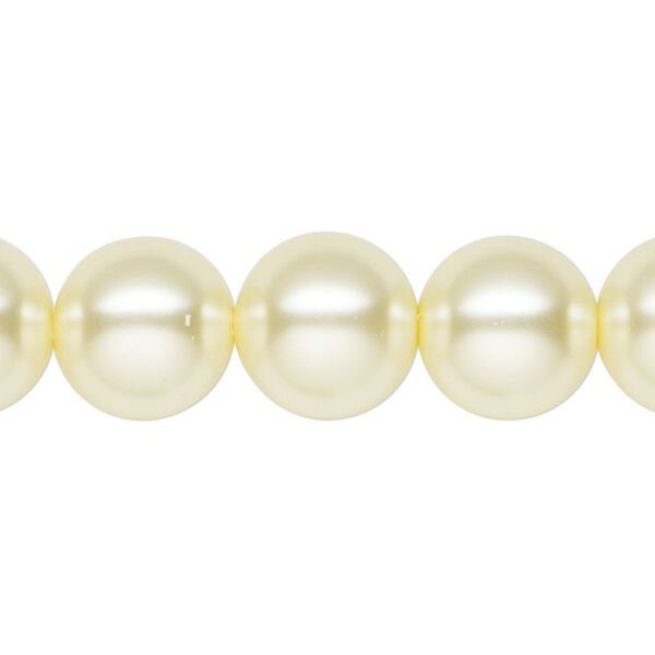 Pearl 1pk ivory, Celestial Crystal® 12mm round 15.5-16 inch image number 0