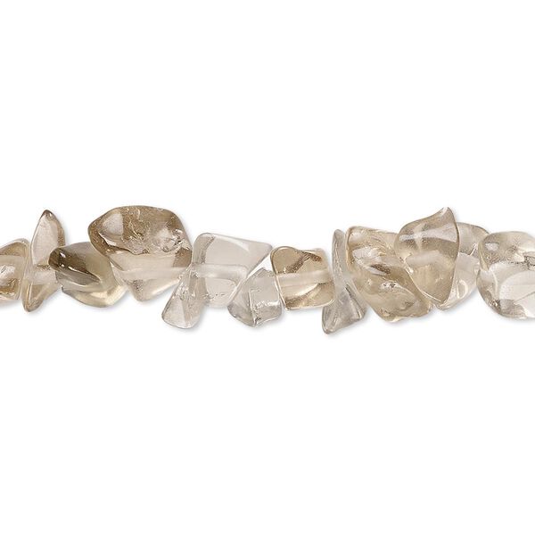 Bead, glass, grey, medium chip. Sold per 15-inch strand. image number 0