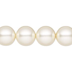 Pearl 10pk light creamrose, Preciosa Czech crystal 12mm round