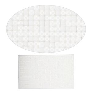 Adhesive sheet, My Style Deco Art™, peel-off, resin and glue, white, 8 x 4.75-inch rectangle, 1.8mm thick. Sold individually.