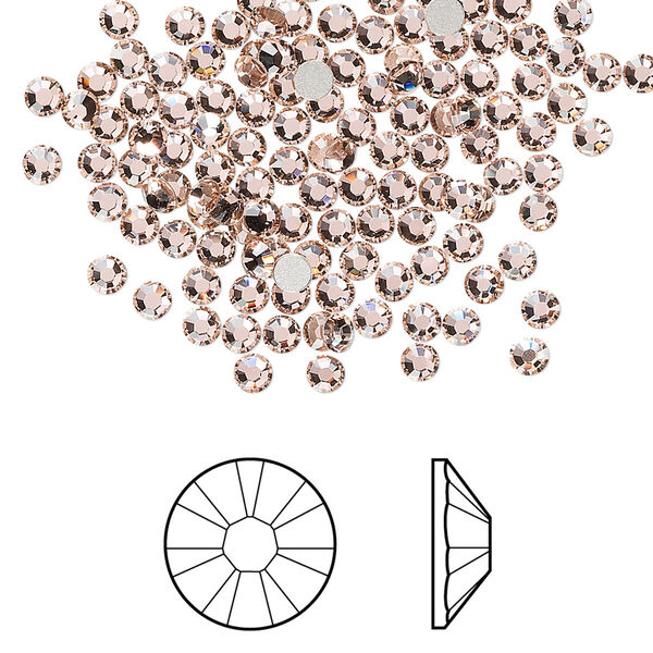 Flat back 1440pk vintage rose foil back, Swarovski® 2.5-2.7mm rose round SS9 2058 image number 0