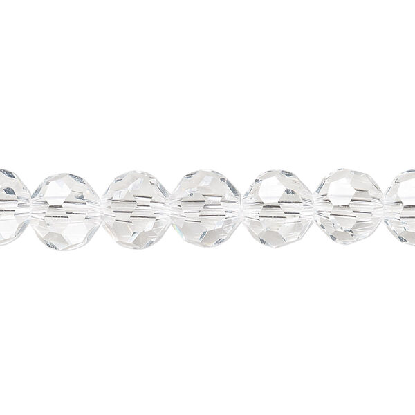 Bead 1pk 32 facets transparent clear, Celestial Crystal® 8mm round 15.5-16 inch image number 0