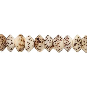 Bead, betel nut (waxed), 8x6mm double cone. Sold per 15-1/2" to 16" strand.