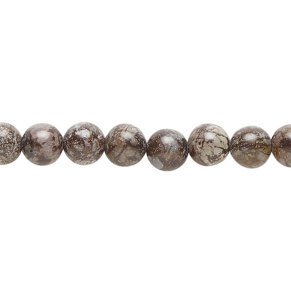 Brown snowflake jasper 1pkg1, round bead natural, 15.5 inch 6-7mm image number 0