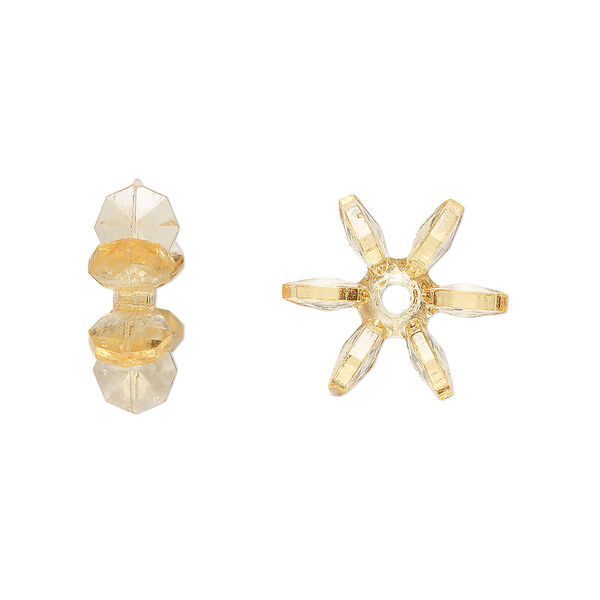 Bead, acrylic, transparent orange, 14x5mm paddle wheel. Sold per pkg of 500. image number 0