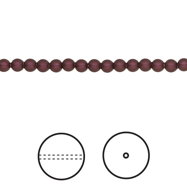 Pearl 1000pk elderberry, Swarovski® 3mm round 5810 image number 0