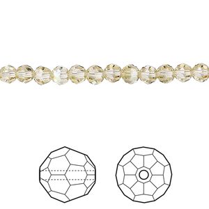 Bead 12pk crystal luminous green, Crystal Passions® 4mm round 5000