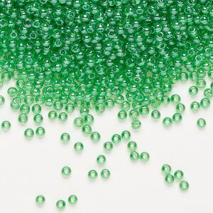 Seed bead, Preciosa Ornela Czech glass, pkg/500g, #11 rocaille, translucent luster light green, (56100).